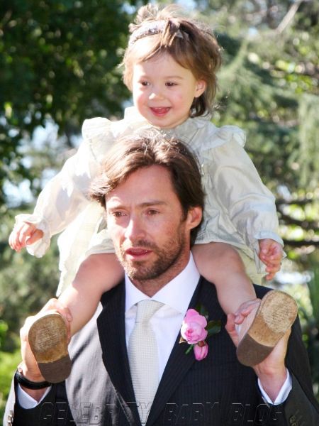 Ava Eliot Jackman with her father at Hugh’s personal trainer's wedding in Sydney